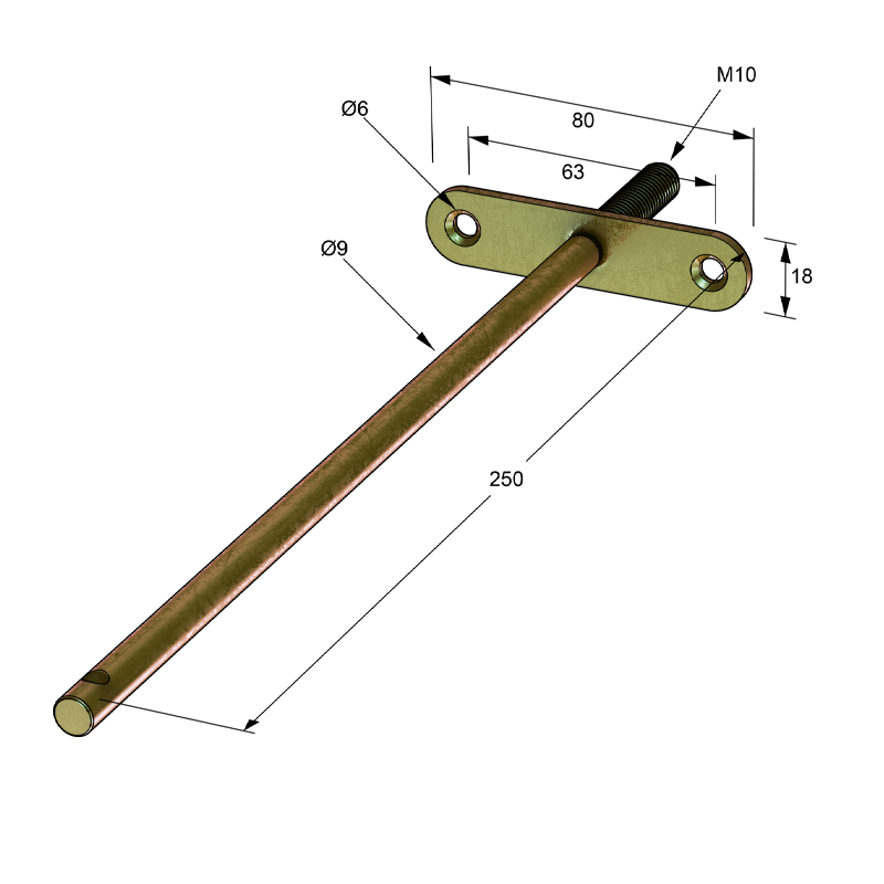 FLOATING SHELF BRACKET IRIDESCENT 9x250
